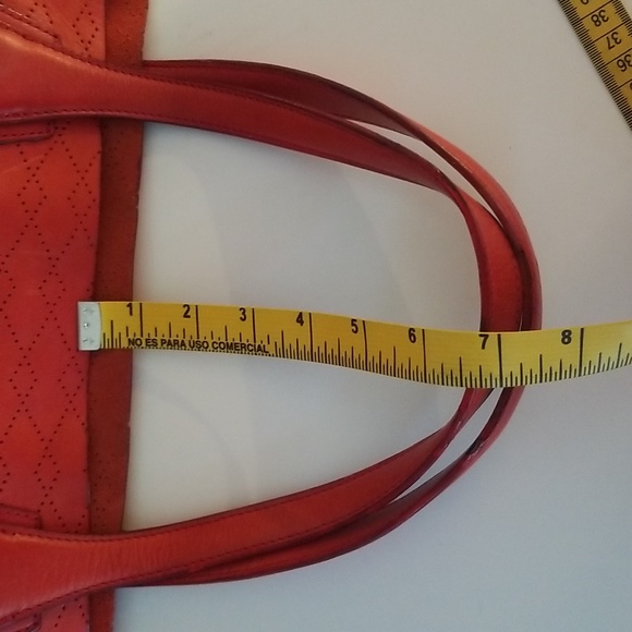 MZ Wallace Red Berlin Diamond Perforated Leather Tote Bag - Picture 12 of 16